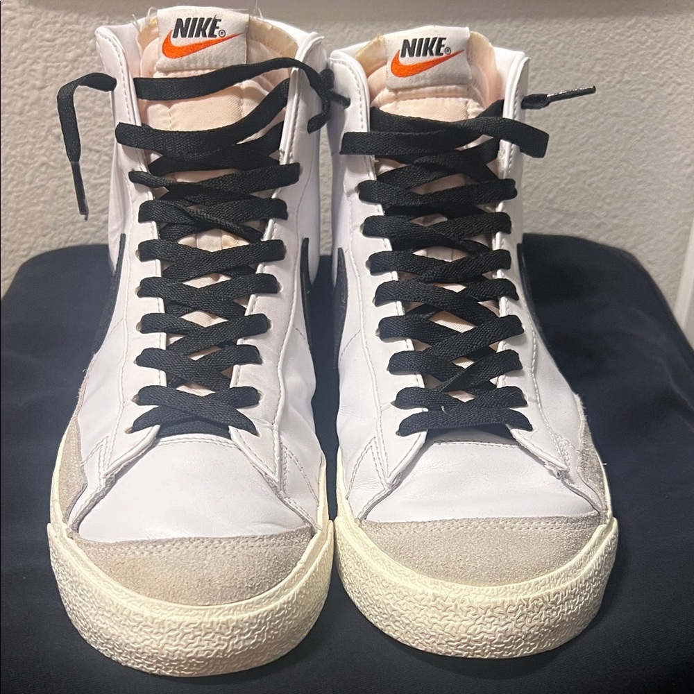 Nike Mid Blazer Men's White and Black High-Top Sneakers - Picture 2 of 8